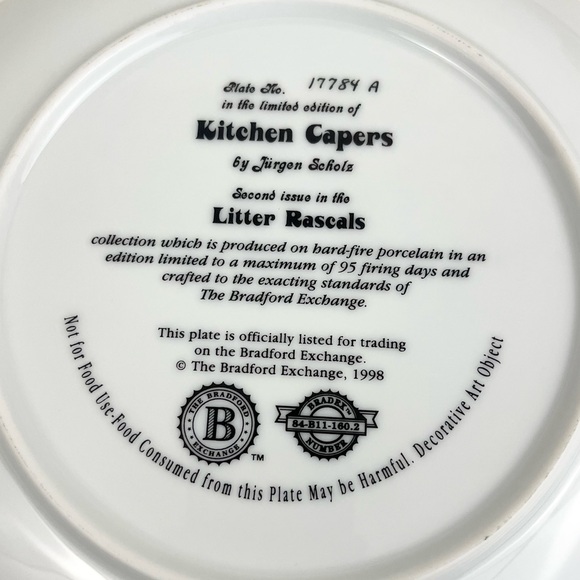 Vintage “Kitchen Capers ” Litter Rascals Collectors Plate - Picture 2 of 6